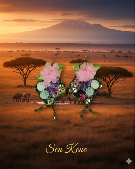 Šité dizajnové náušnice "Sen Kene"